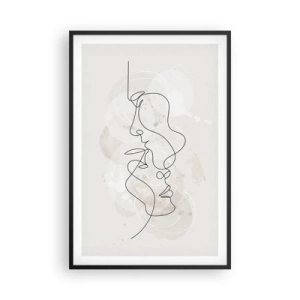 Poster in einem schwarzem Rahmen - Verstrickt in eine Umarmung - 61x91 cm