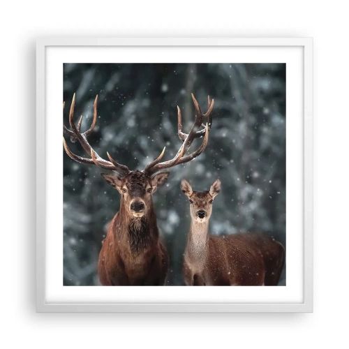 Poster in einem weißen Rahmen - Herr des Waldes mit seiner Frau - 50x50 cm
