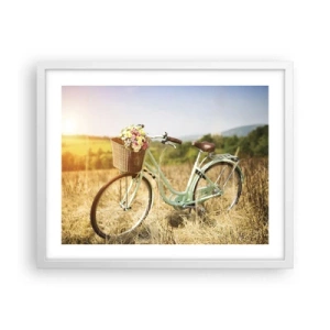 Poster in einem weißen Rahmen - Ich bleibe eine Weile hier - 50x40 cm