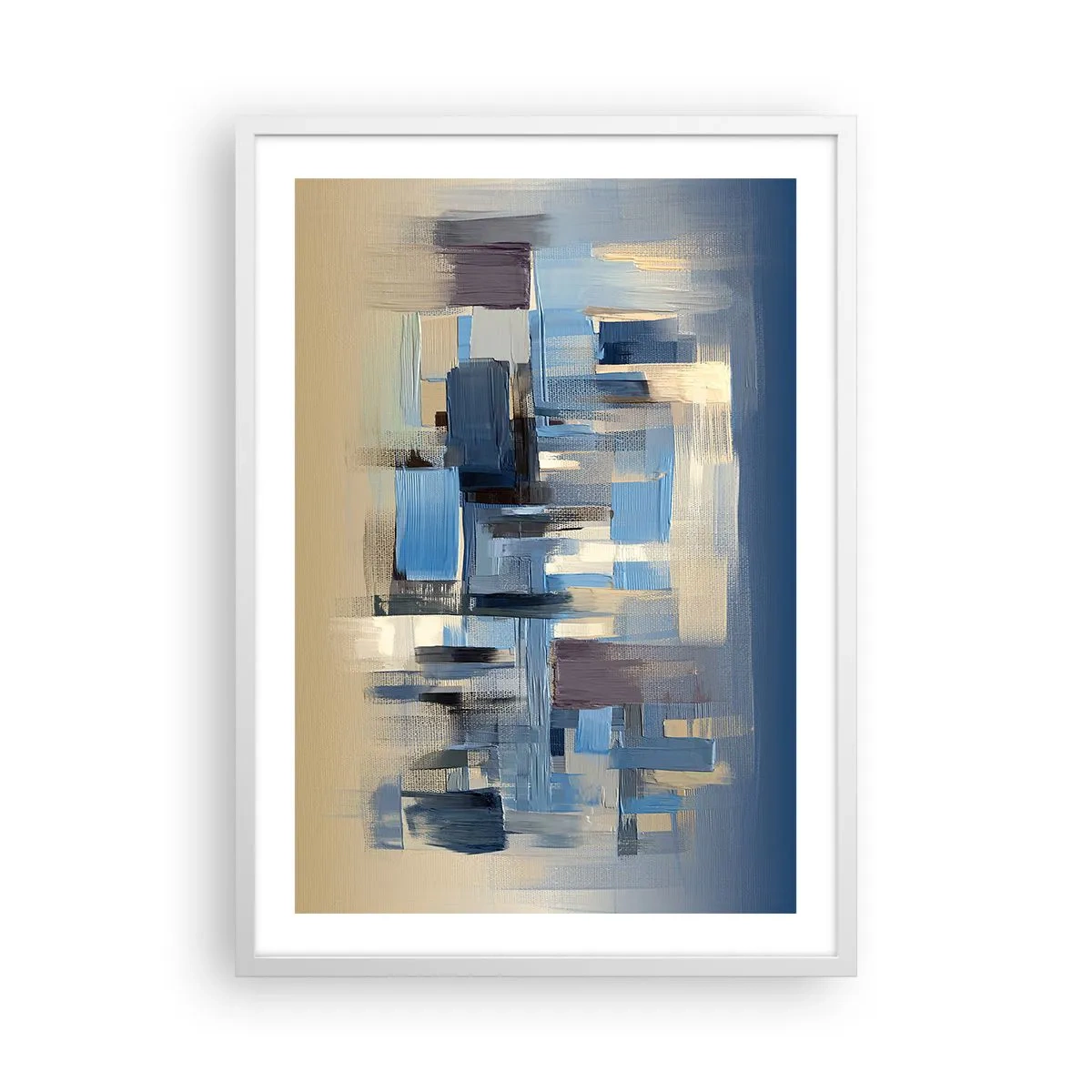 Poster in einem weißen Rahmen - Blaue Konstruktion - 50x70 cm