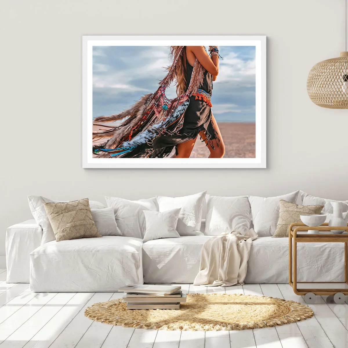 Poster in einem weißen Rahmen - Das Mädchen des Schamanen - 70x50 cm