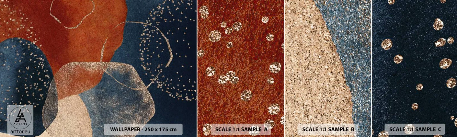 Fototapeten Muster Selbstklebend Deluxe Sticker - Die Leichtigkeit des Seins - Abstraktion, Stück, Moderne Kunst - 100x30 cm