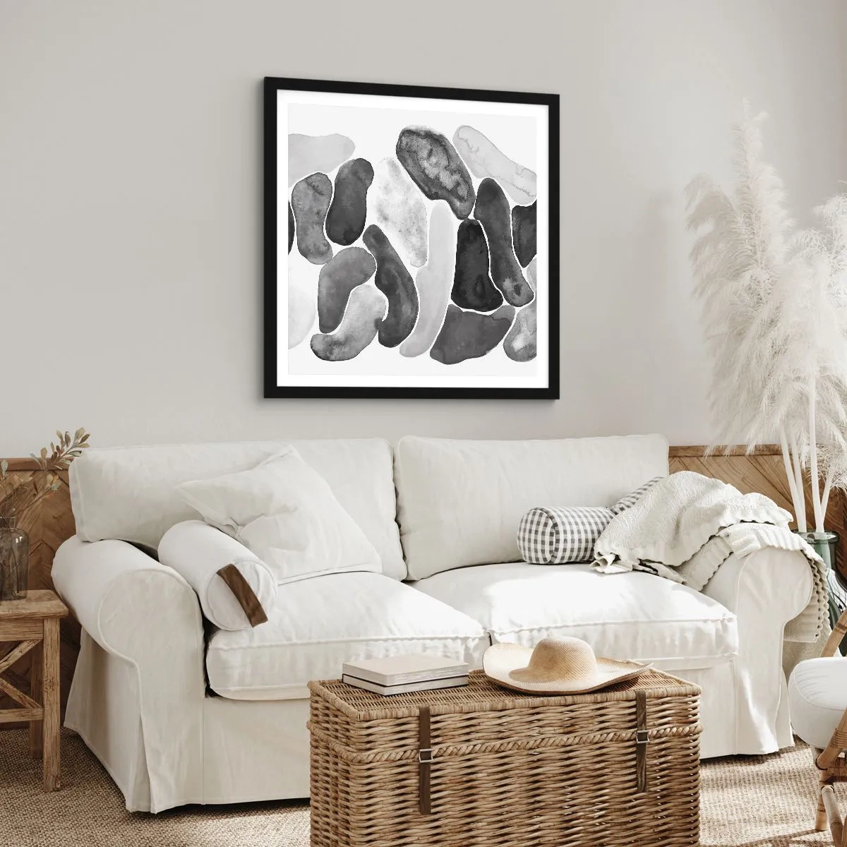 Poster in einem schwarzem Rahmen - Felsige Abstraktion - 50x50 cm