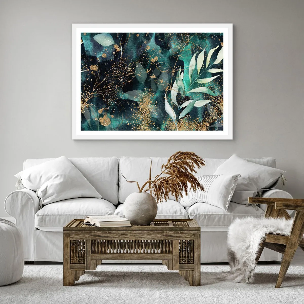 Poster in einem weißen Rahmen - Zaubergarten - 40x40 cm