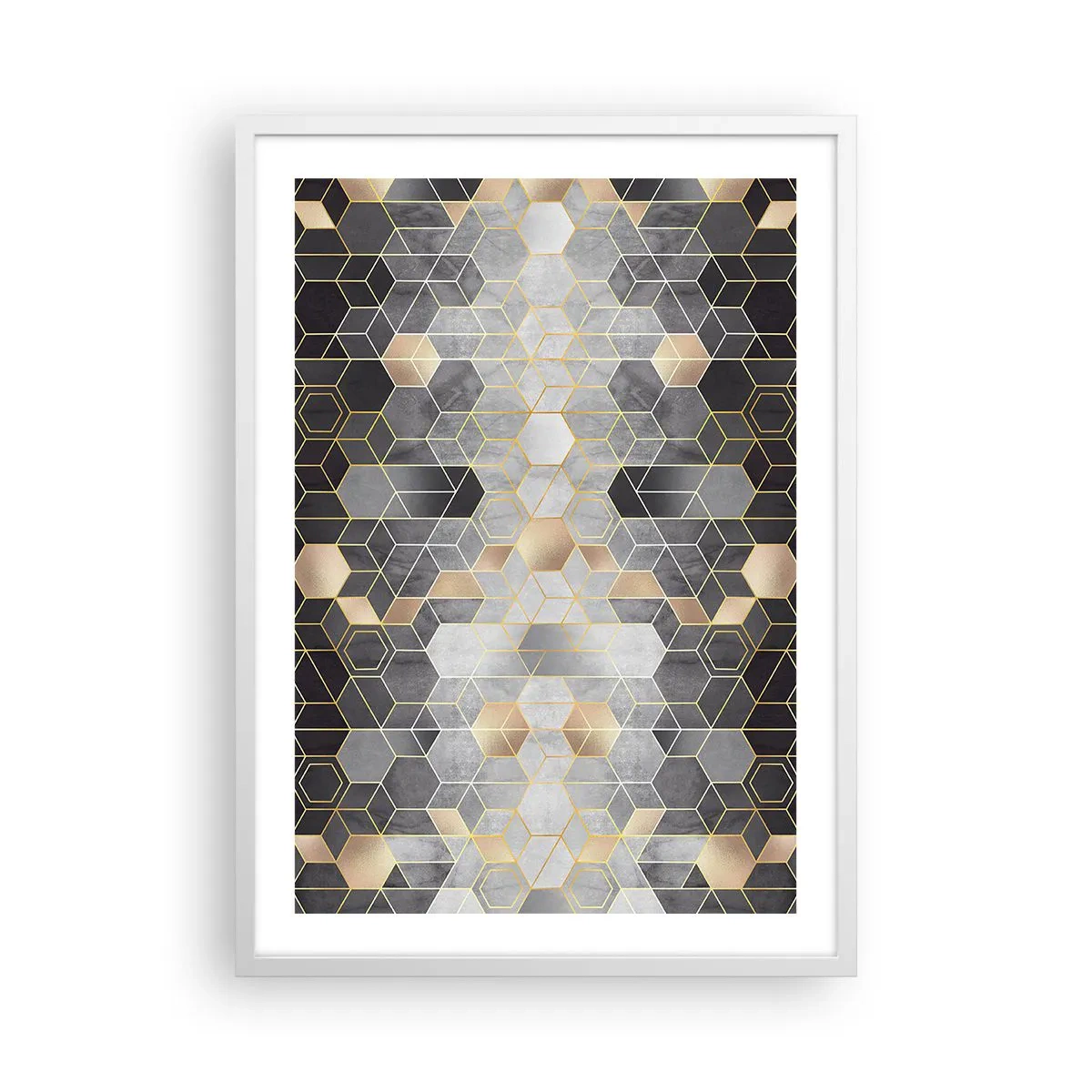 Poster in einem weißen Rahmen - Diamant-Komposition - 50x70 cm