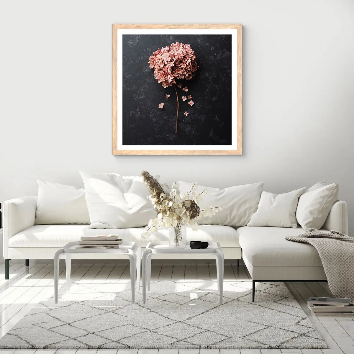 Poster in einem Rahmen aus heller Eiche - Wirklich romantisches Zeichen - 50x50 cm