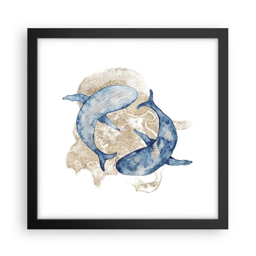 Poster in einem schwarzem Rahmen - Freundschaft oder Liebe? - 30x30 cm
