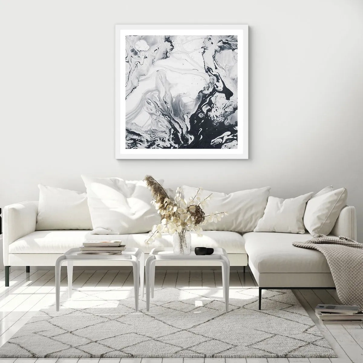 Poster in einem weißen Rahmen - Das Innere der Erde - 50x50 cm