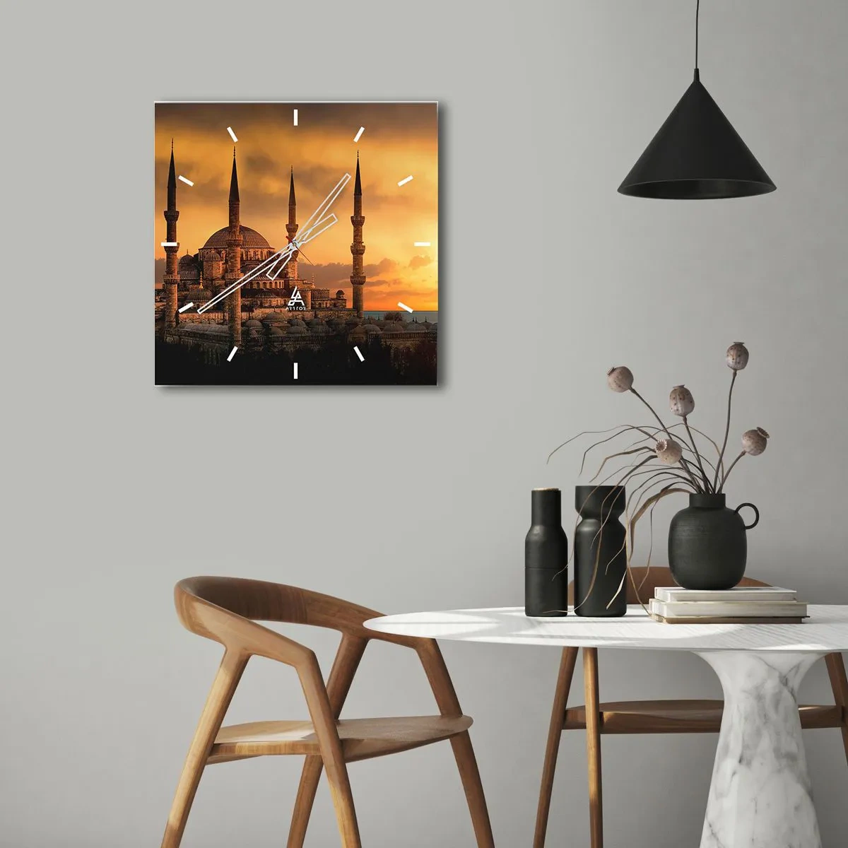 Wanduhr - Glasuhr - Gott ist großartig - 30x30 cm