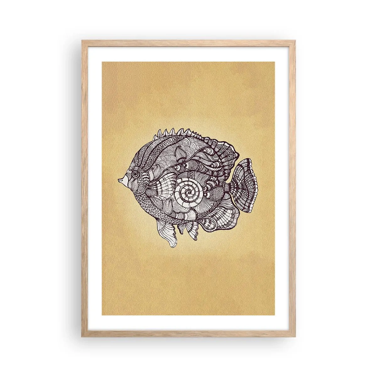 Poster in einem Rahmen aus heller Eiche - Aus dem Ozean der Ornamente - 50x70 cm