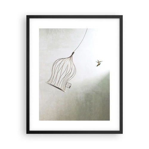 Poster in einem schwarzem Rahmen - In seinem Element - 40x50 cm