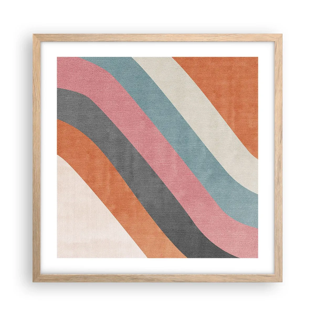 Poster in einem Rahmen aus heller Eiche - Diagonale Komposition – Bewegung - 50x50 cm