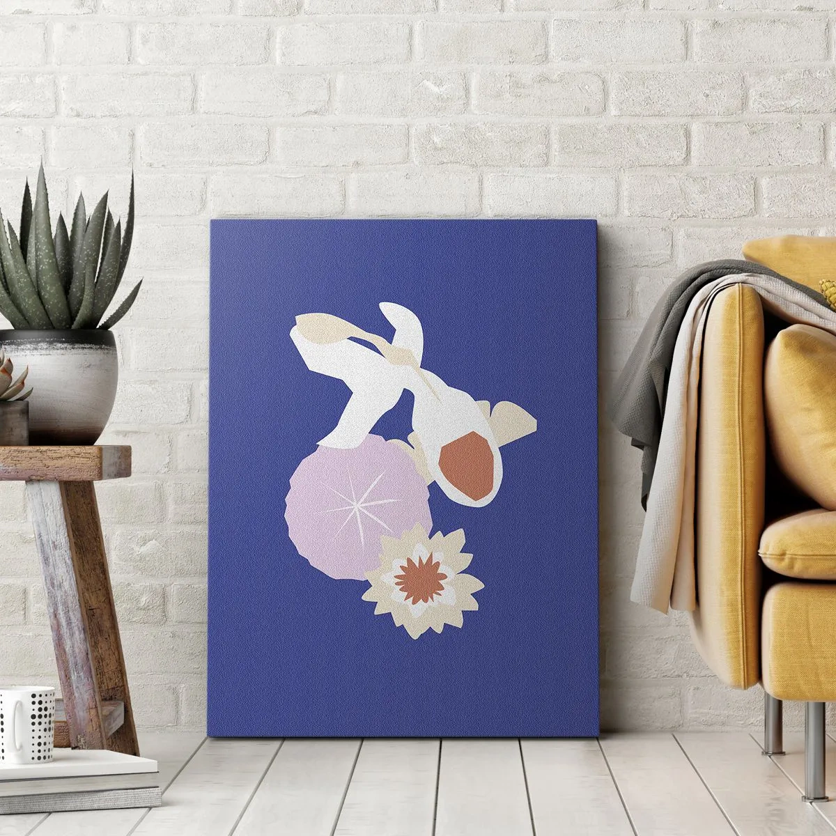 Bild auf Leinwand - Leinwandbild - Komposition von Blüten und Knospen - 70x100 cm