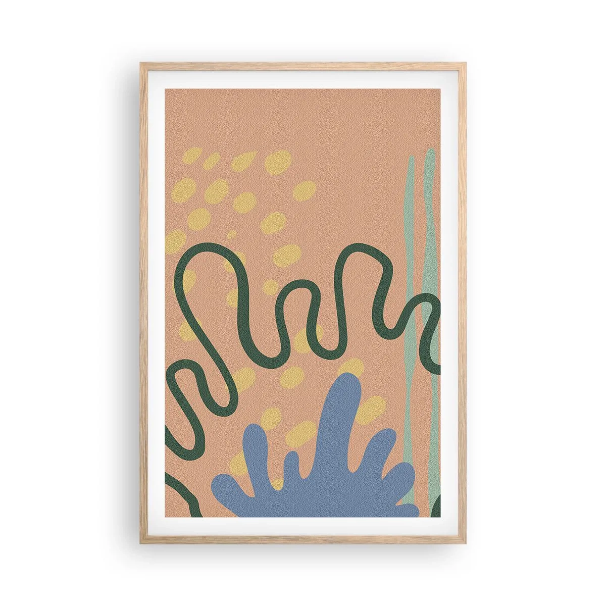 Poster in einem Rahmen aus heller Eiche - Abstraktion: Vielfalt der Natur - 61x91 cm