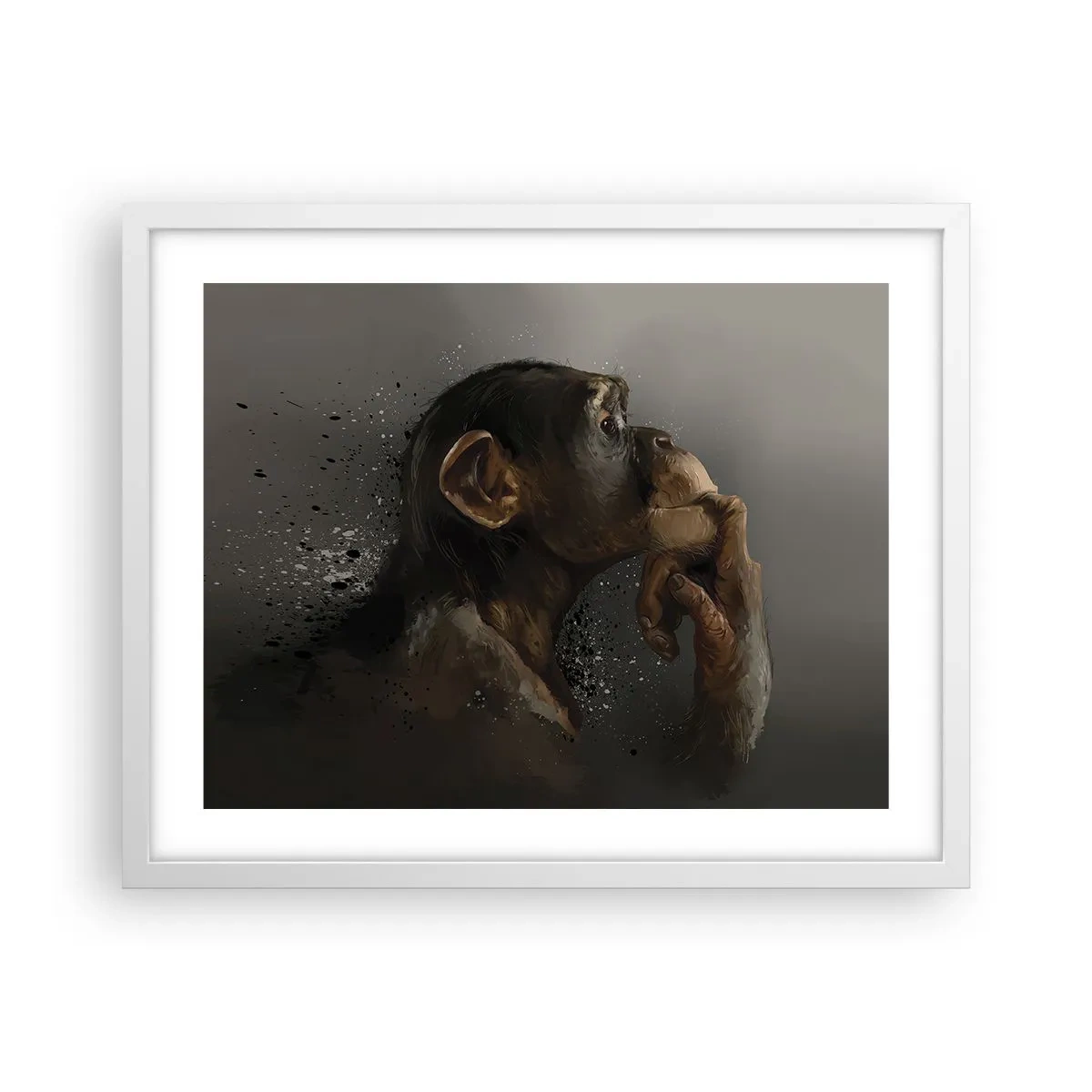 Poster in einem weißen Rahmen - Sicherlich ein Denker - 50x40 cm