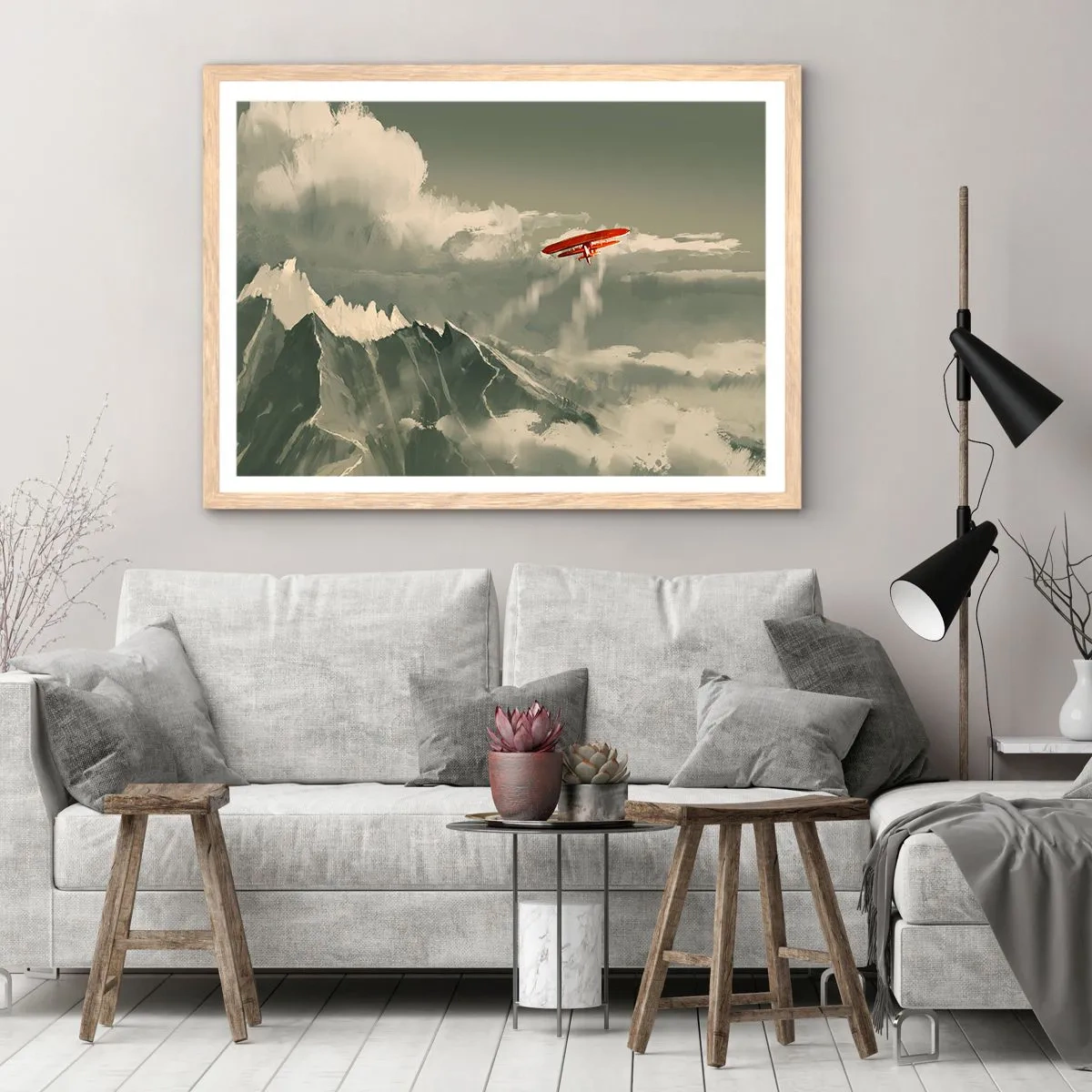 Poster in einem Rahmen aus heller Eiche - Furchtloser Pionier - 100x70 cm