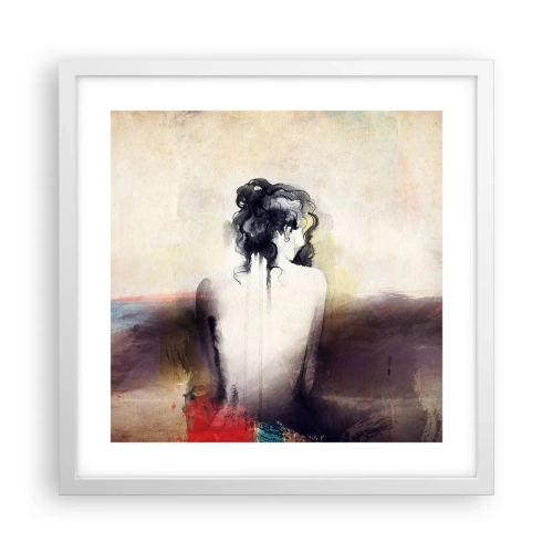 Poster in einem weißen Rahmen - Glatte Linien, ovale Formen - 40x40 cm