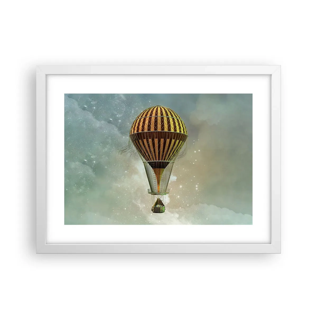 Poster in einem weißen Rahmen - Pionierflüge - 40x30 cm