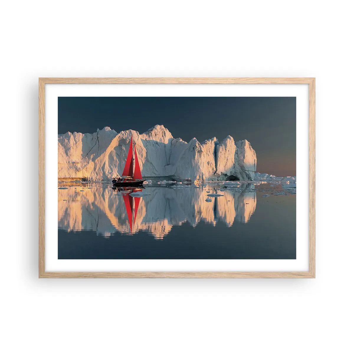 Poster in einem Rahmen aus heller Eiche - Am Rande der Welt - 70x50 cm