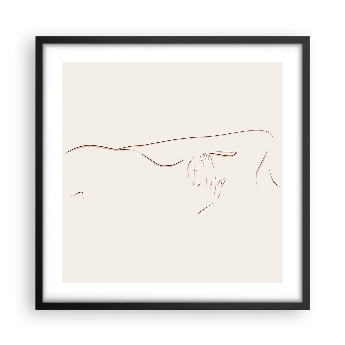 Poster in einem schwarzem Rahmen - Die Form des Verlangens - 50x50 cm