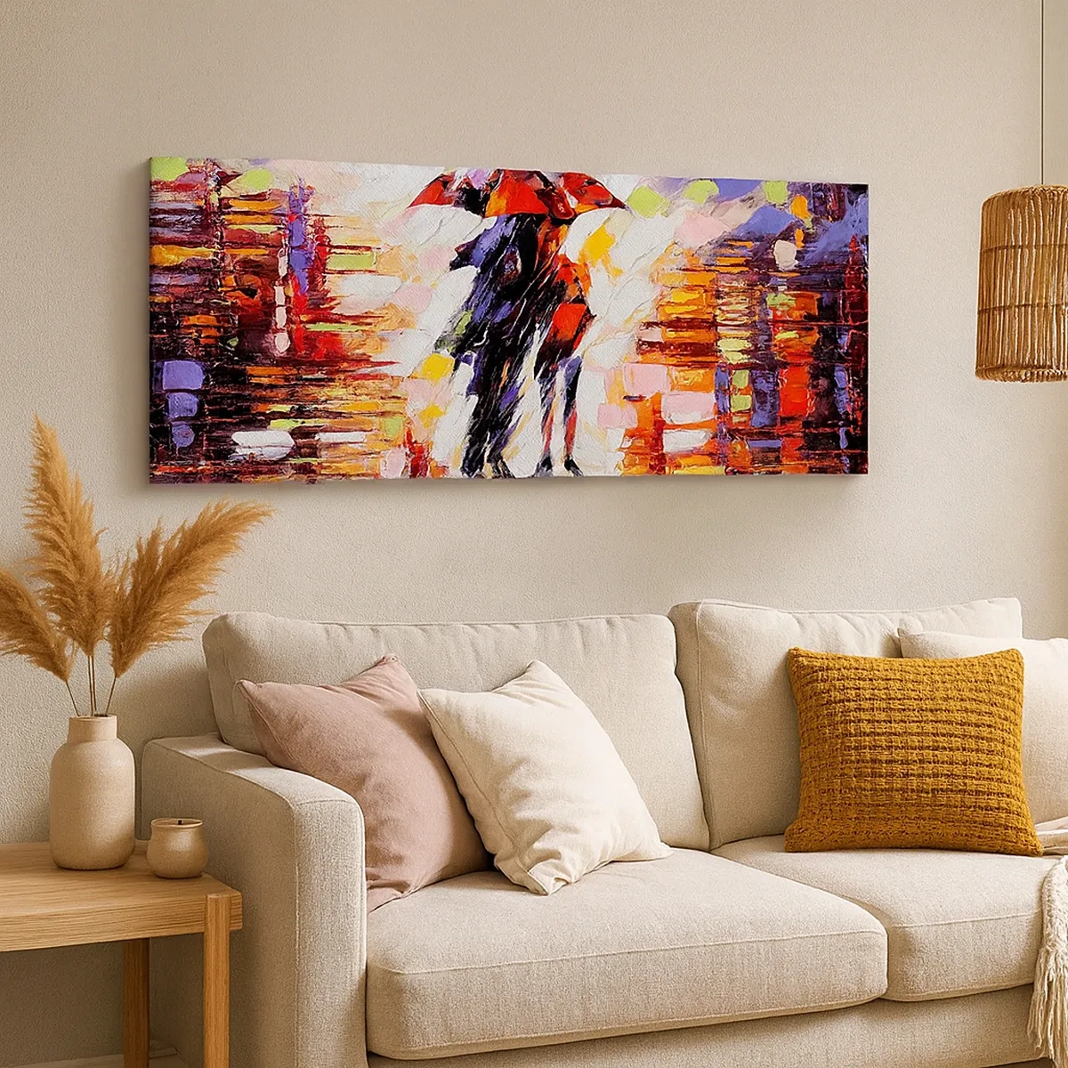 Bild auf Leinwand - Leinwandbild - Gemeinsam durch die Nacht und den Regen - 30x30 cm