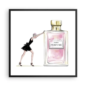 Poster in einem schwarzem Rahmen - Essenz der Weiblichkeit - 60x60 cm