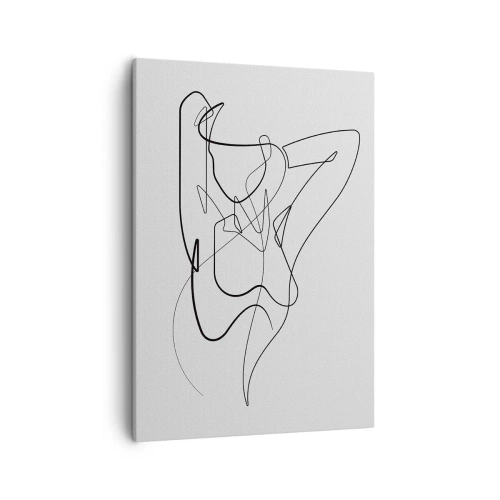Bild auf Leinwand - Leinwandbild - Minimalistischer Umriss einer weiblichen Silhouette - 50x70cm - So, wie du wirklich bist ... - Moderne Wanddekoration für Wohnzimmer und Schlafzimmer ARTTOR