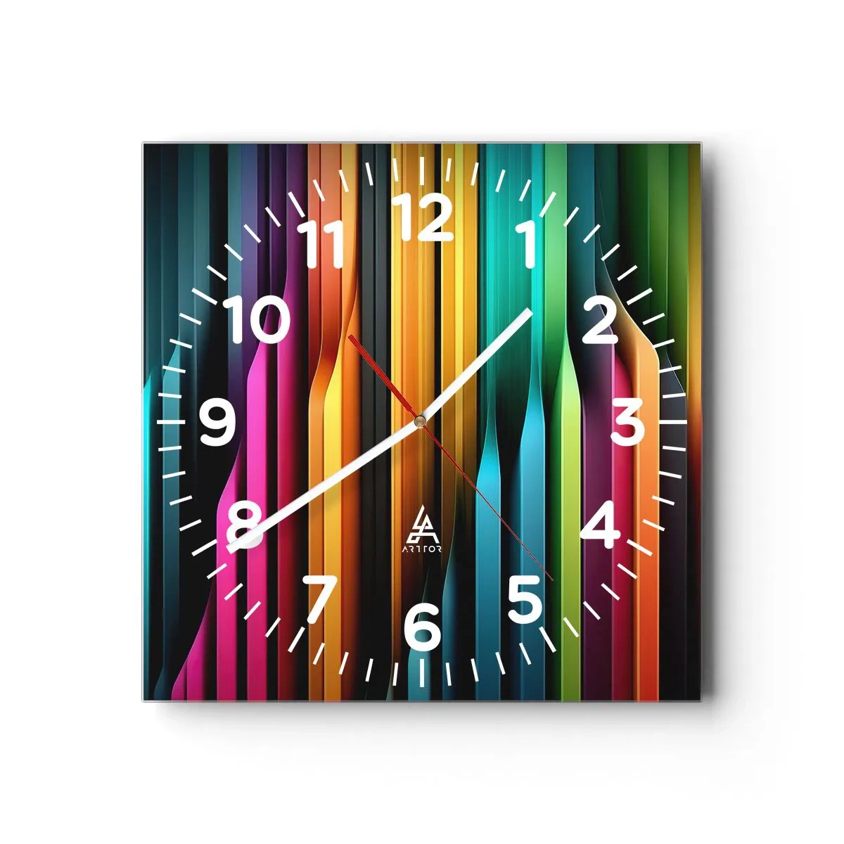 Wanduhr - Glasuhr - Lichtorgan - 30x30 cm