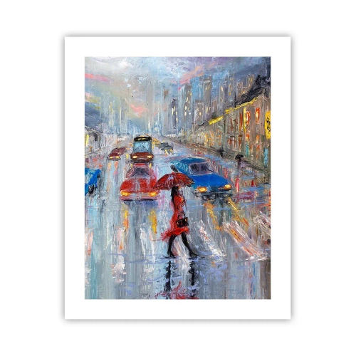 Poster - Regnerischer Nachmittag in der Stadt - 40x50 cm