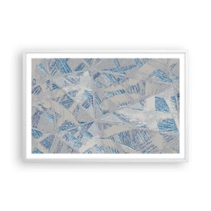 Poster in einem weißen Rahmen - In einem blaugrauen Labyrinth - 91x61 cm