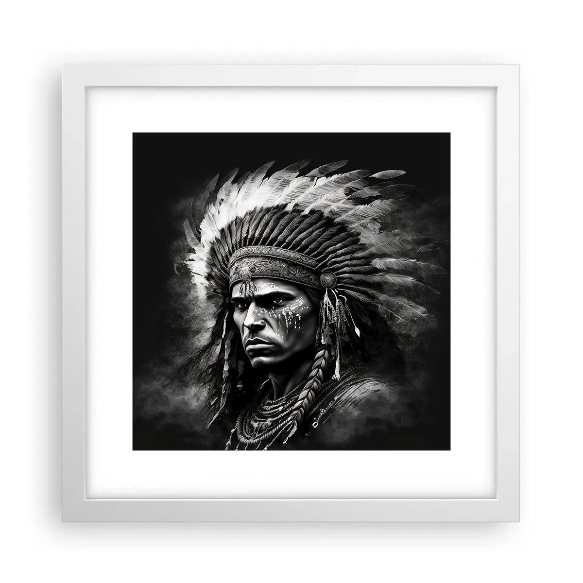 Poster in einem weißen Rahmen - Anführer und Krieger - 30x30 cm