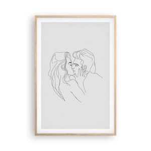 Poster in einem Rahmen aus heller Eiche - Dieselbe Linie - 61x91 cm