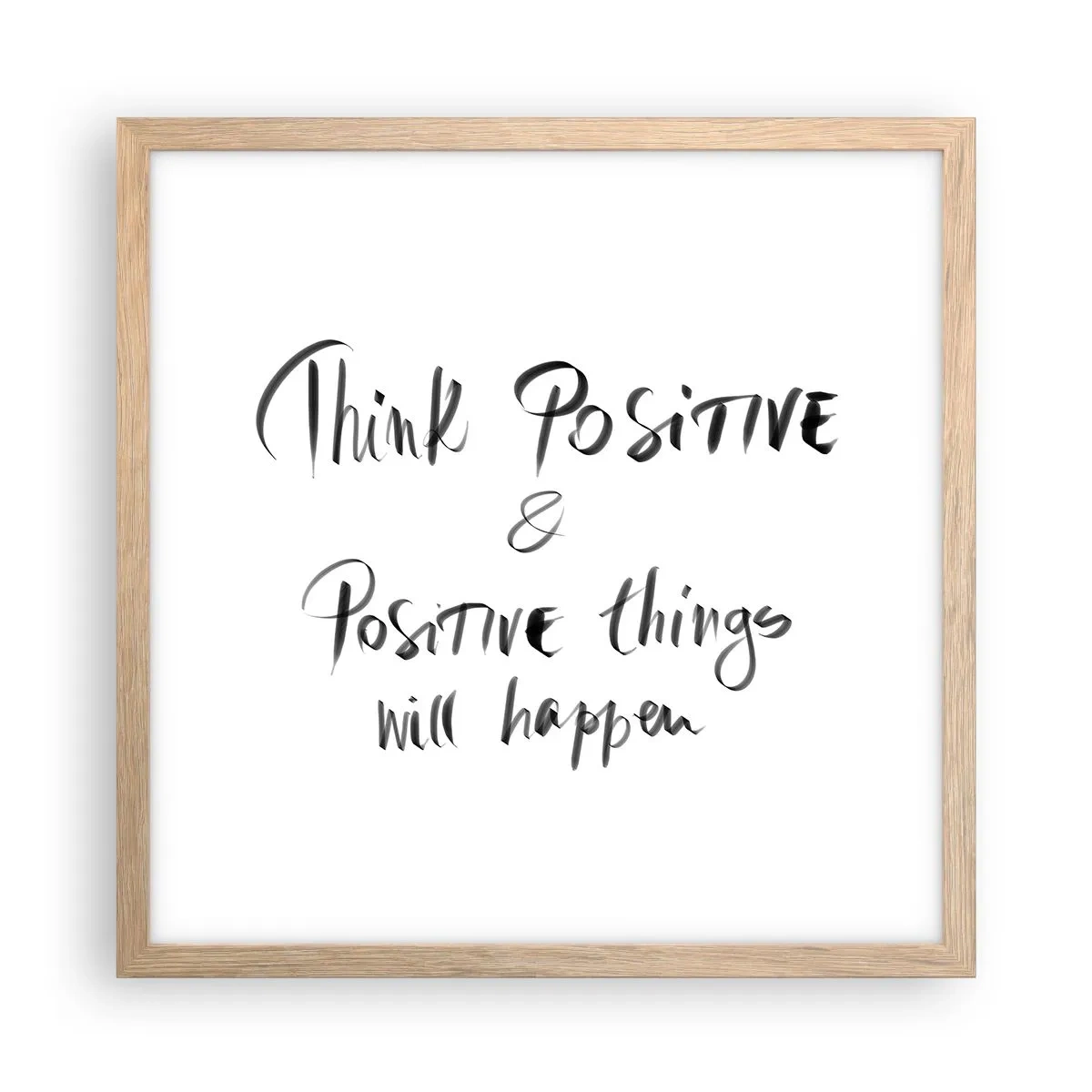 Poster in einem Rahmen aus heller Eiche - Wie soll man leben? - 40x40 cm