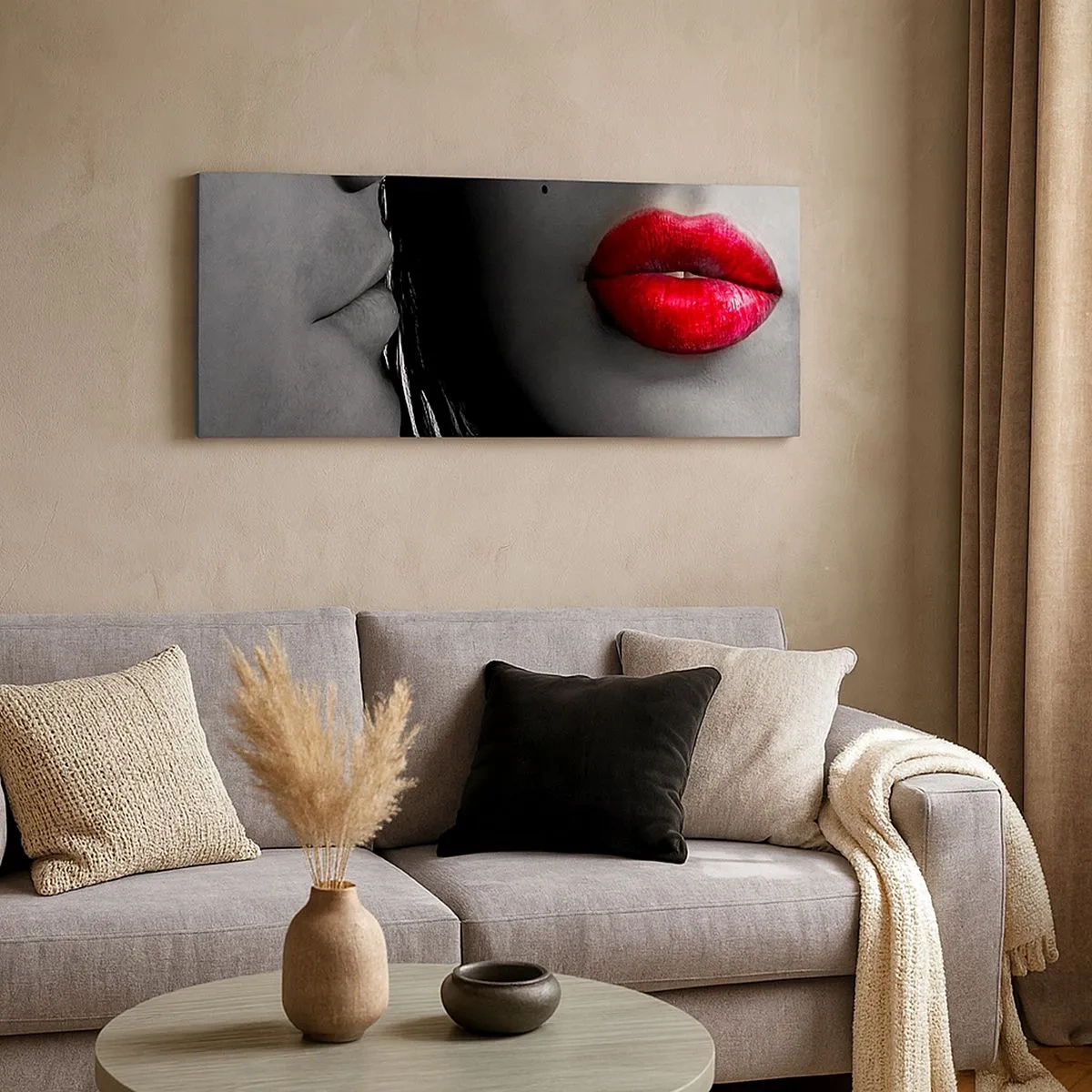 Bild auf Leinwand - Leinwandbild - Gesicht am Gesicht - 100x40 cm