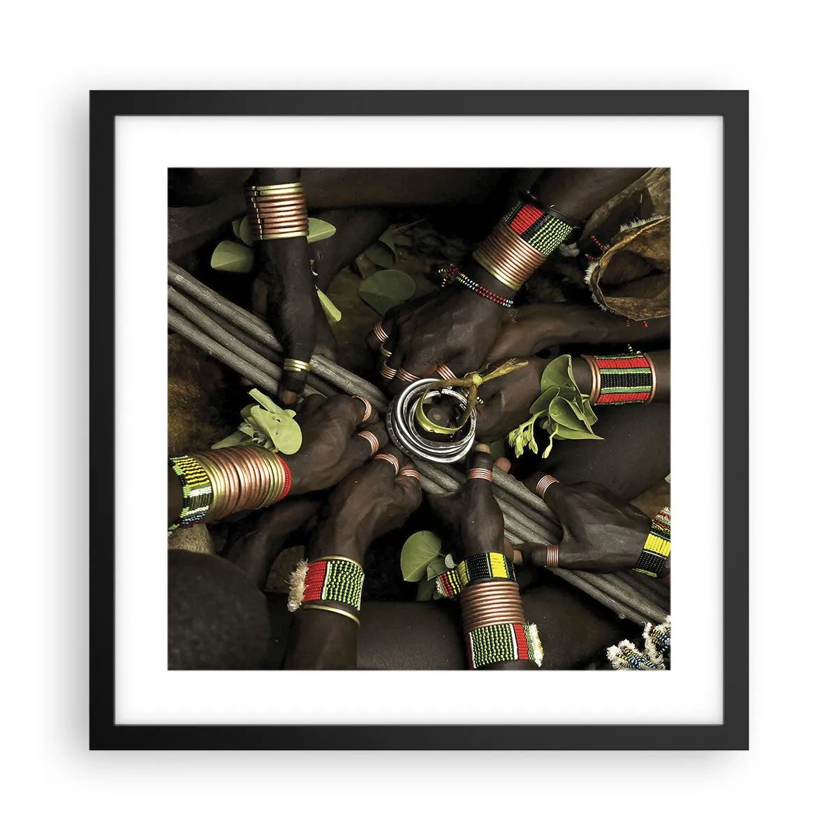 Poster in einem schwarzem Rahmen - Wir sind zusammen - 40x40 cm