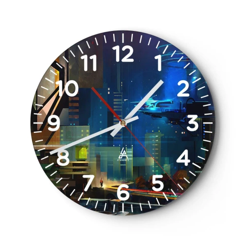 Wanduhr - Glasuhr - In naher Zukunft - 30x30 cm