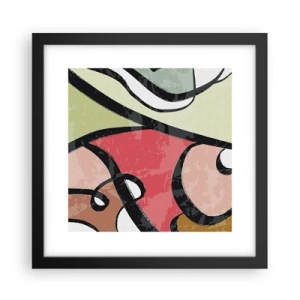 Poster in einem schwarzem Rahmen - Pirouetten unter Farben - 30x30 cm