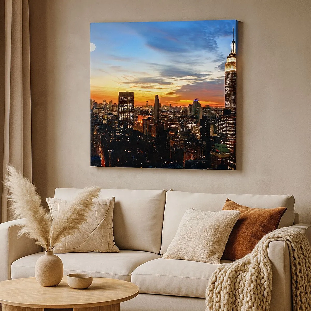 Bild auf Leinwand - Leinwandbild - Leuchtende amerikanische Nacht - 30x30 cm