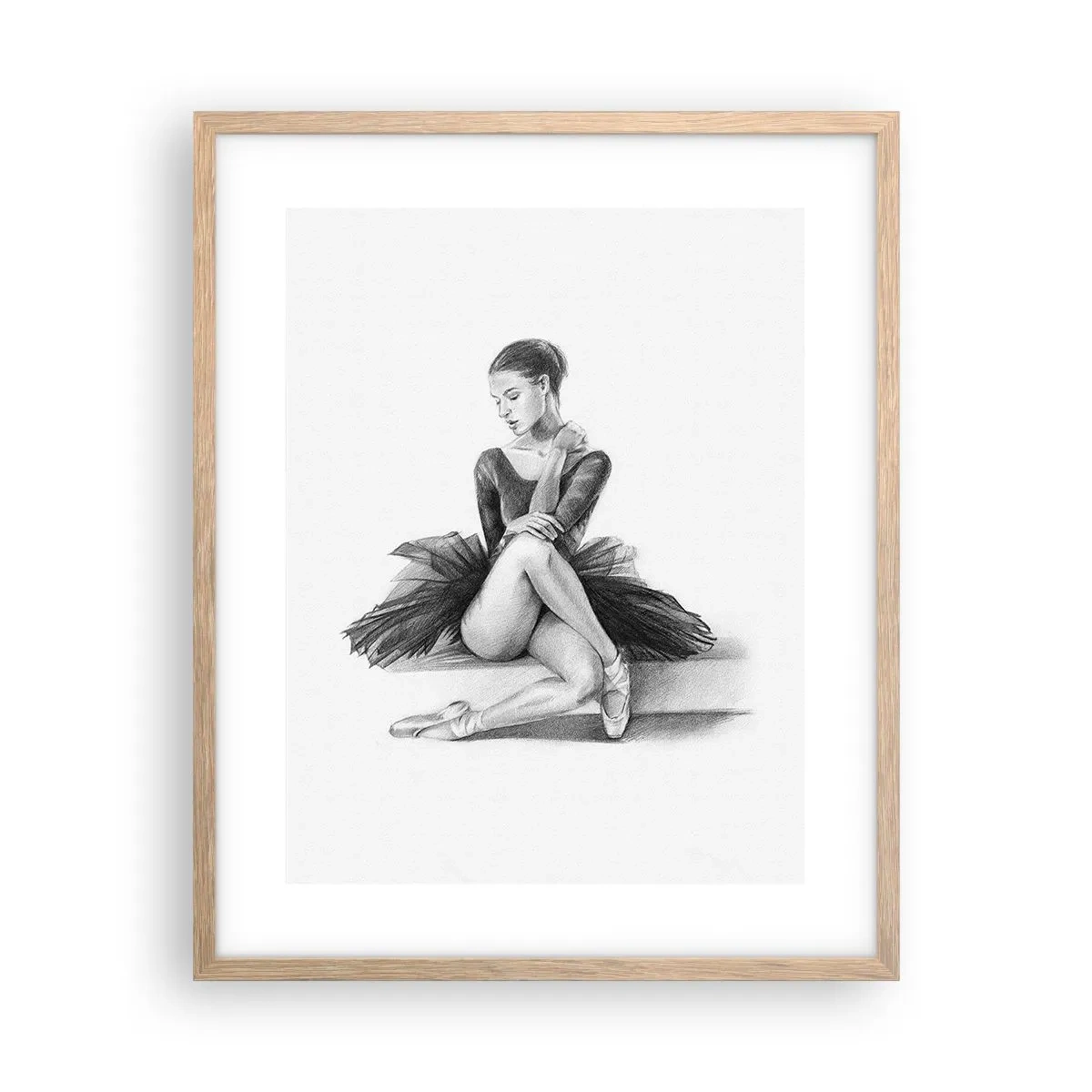 Poster in einem Rahmen aus heller Eiche - Vom Tanz verzaubert - 40x50 cm