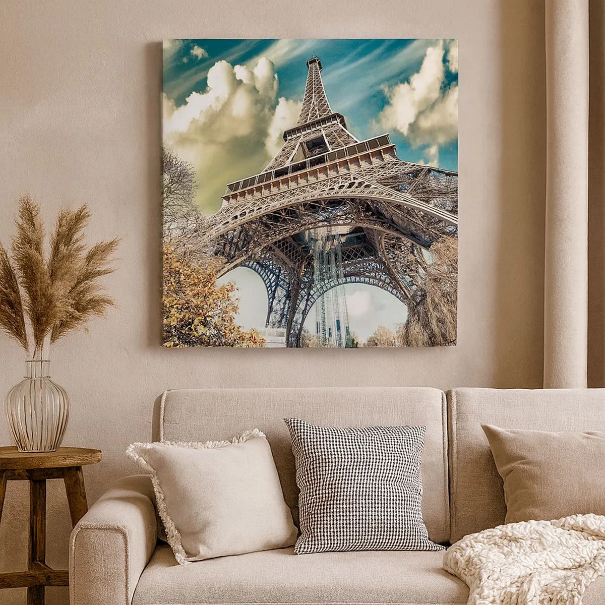 Bild auf Leinwand - Leinwandbild - Und im Herbst in Paris ... - 30x30 cm