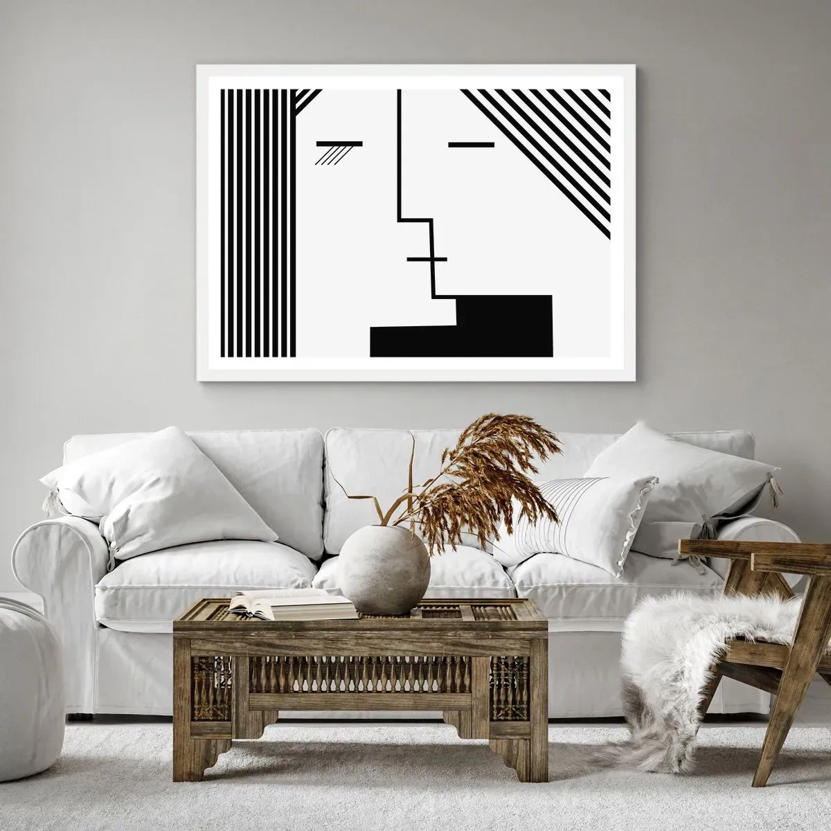 Poster in einem weißen Rahmen - Einfach ein Kuss - 70x50 cm