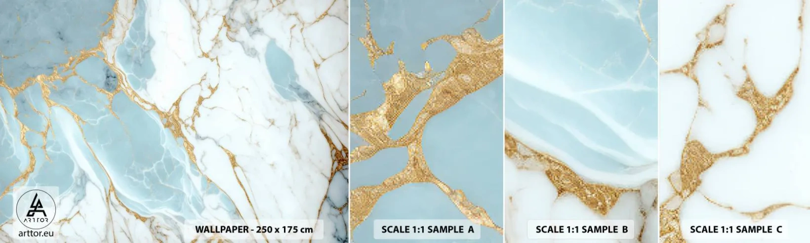 Fototapetenmuster Standard Eco - Reichtum des Steins - Art Deco, Glanz, Marmor - 100x30 cm