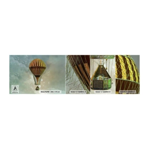 Fototapetenmuster Standard Eco - Pionierflüge - Ballon, Fliege, Wolken - 100x30 cm