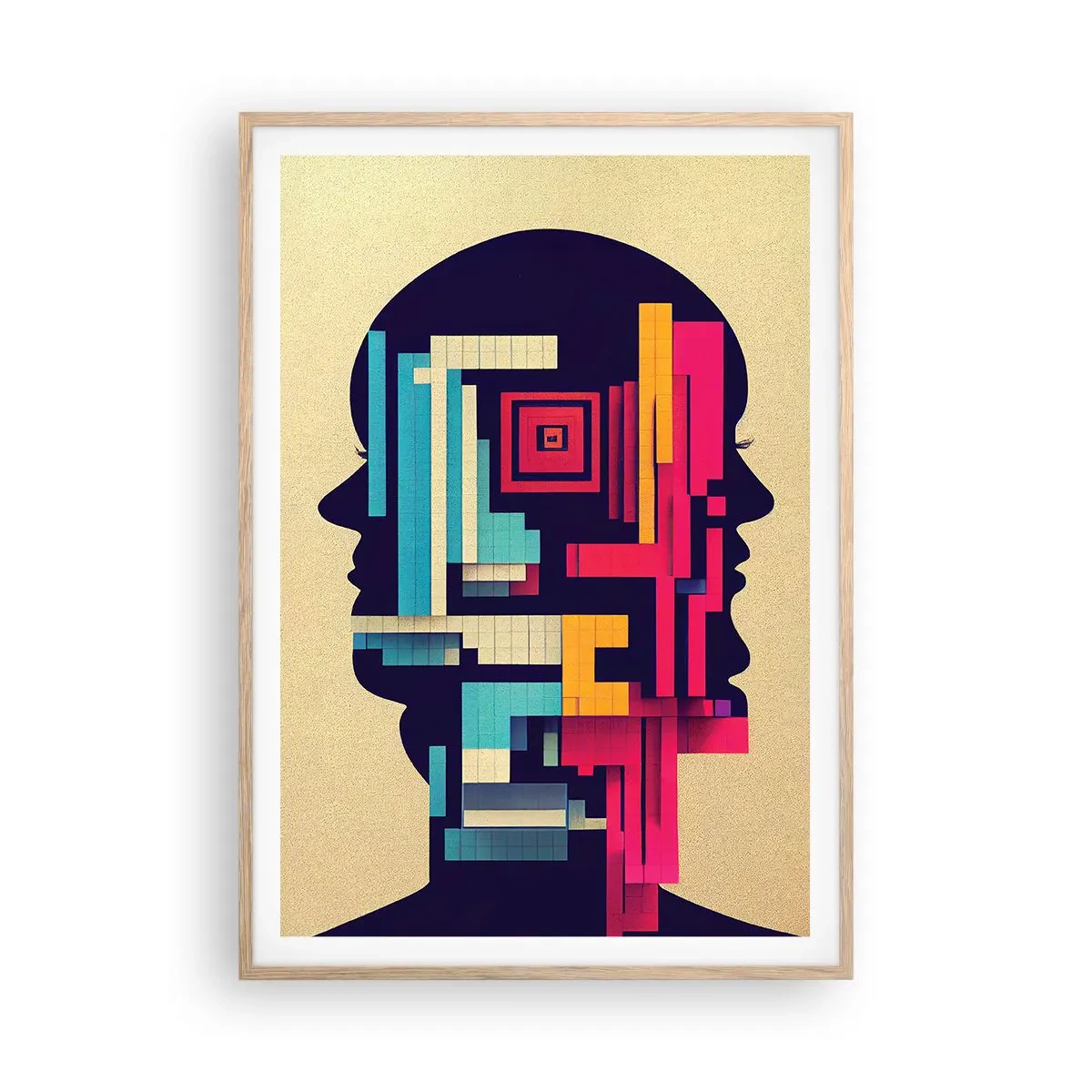 Poster in einem Rahmen aus heller Eiche - Neue Anleihen - 70x100 cm