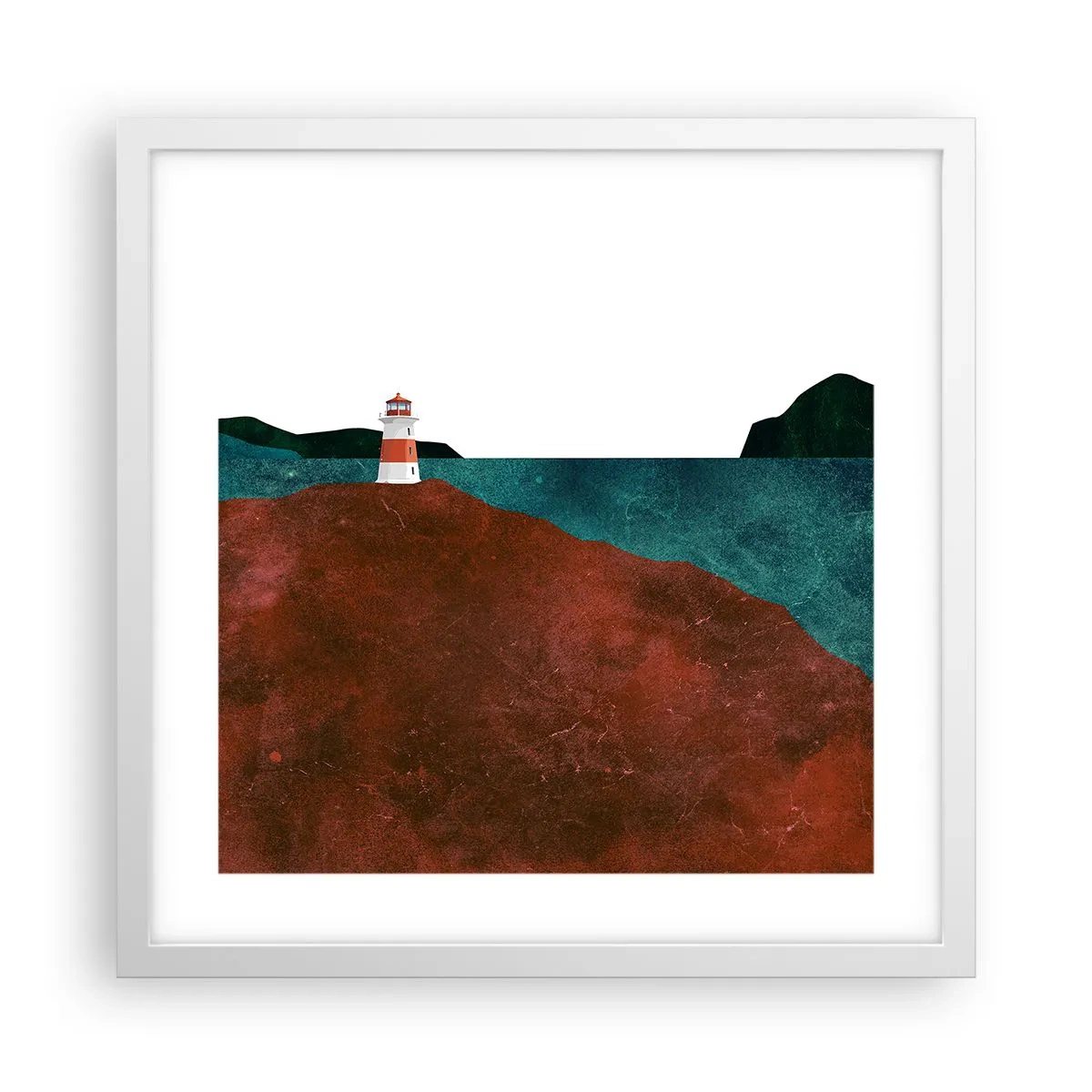 Poster in einem weißen Rahmen - Aufs Meer starren - 40x40 cm