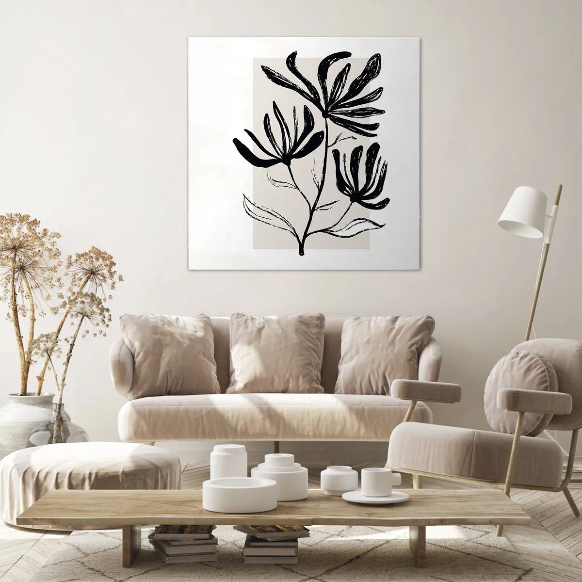 Bild auf Leinwand - Leinwandbild - Skizze für das Herbarium - 60x60 cm