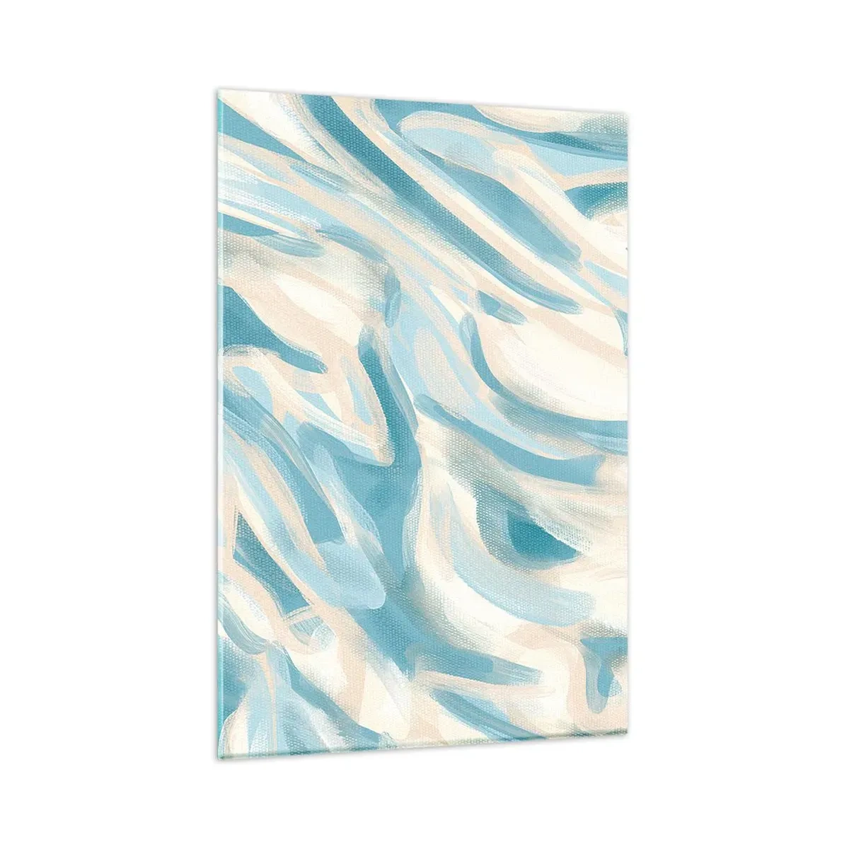 Glasbild - Bild auf glas - Abstrakte blaue Streifen auf hellem Hintergrund - 80x120cm - Frühlingsbrisen - Moderne Wanddekoration für Wohnzimmer und Schlafzimmer ARTTOR