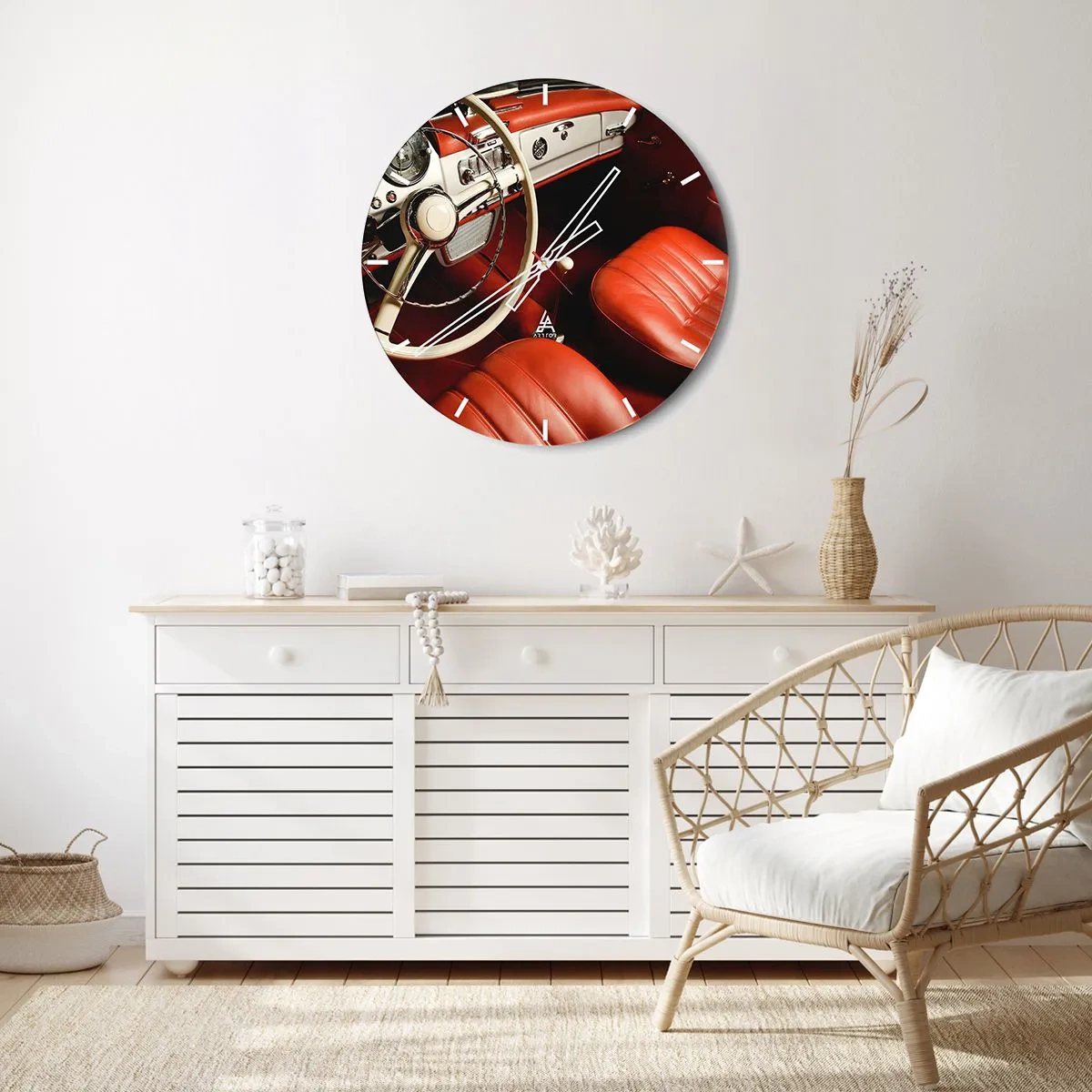 Wanduhr - Glasuhr - Luxus im Vintagestil - 30x30 cm