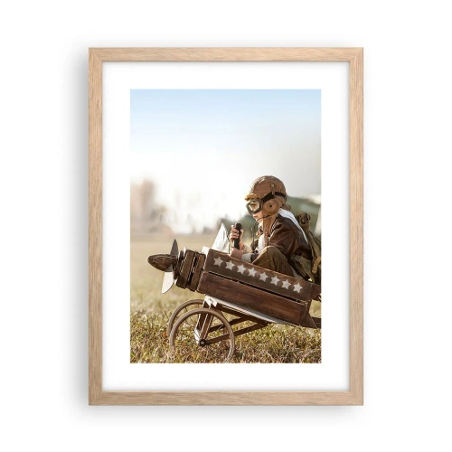 Poster in einem Rahmen aus heller Eiche - Start in Richtung eines Traums - 30x40 cm