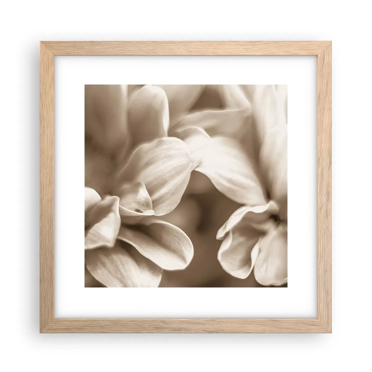 Poster in einem Rahmen aus heller Eiche - So sanft wie ein Lächeln - 30x30 cm